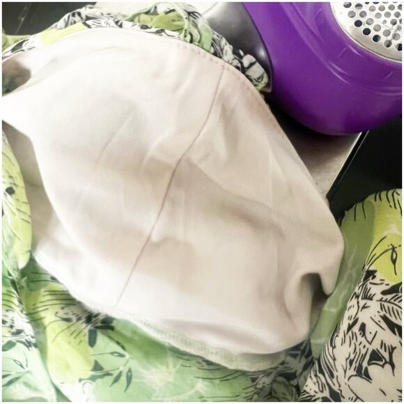 JKLA California Women’s Y2K Tank Chiffon Size Large Green White Sweetheart Neck - Picture 14 of 14